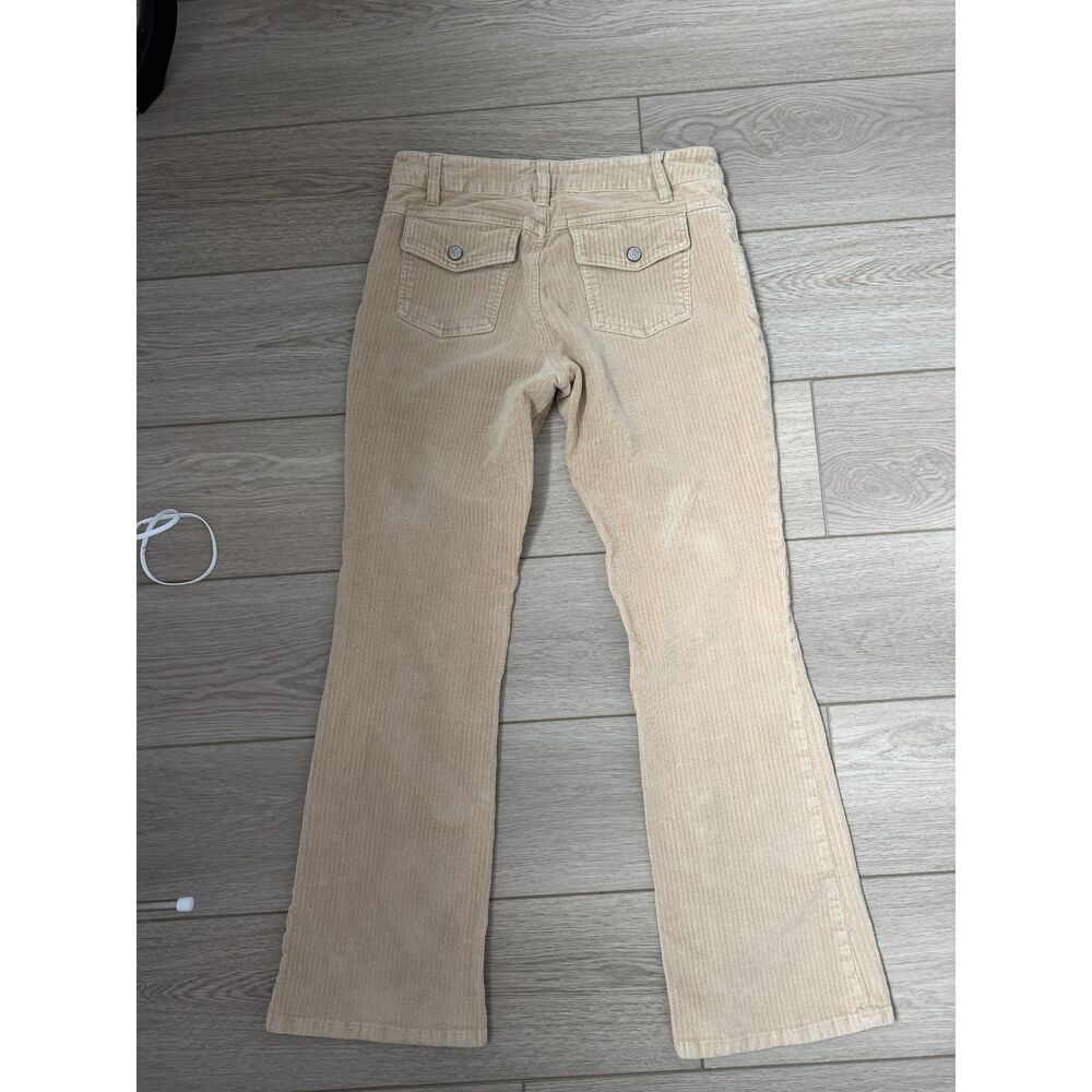 Y2K Vintage Fashion Bug Beige Corduroy Flare Pants
